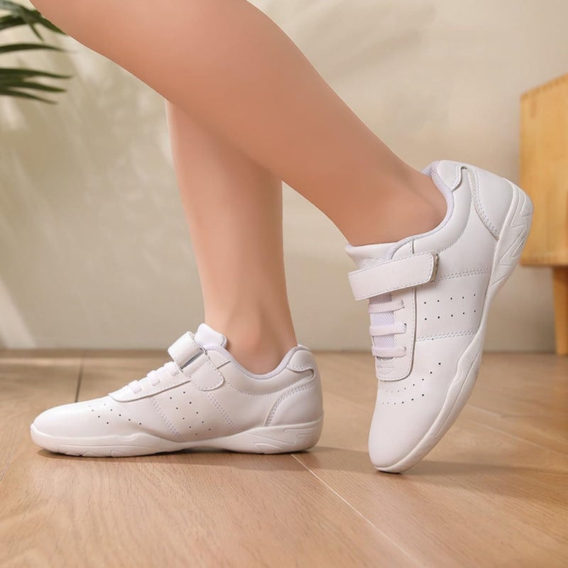 Fenlogft Girl & Youth White Soft Aerobics Shoes Cheerleading Sport Dance Shoes Training Cheer Shoes - Image 3